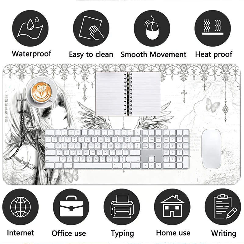 Leather Mousepad Black White A - đánh giá và giá Gaming Keyboard Mouse